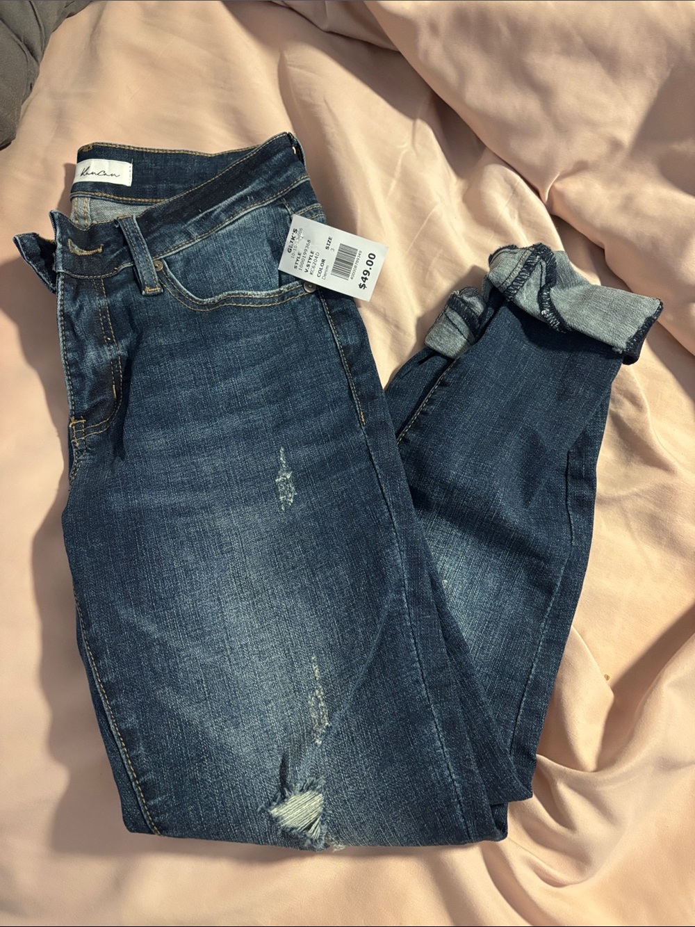 KanCan Dark Blue Skinny Distressed Jeans